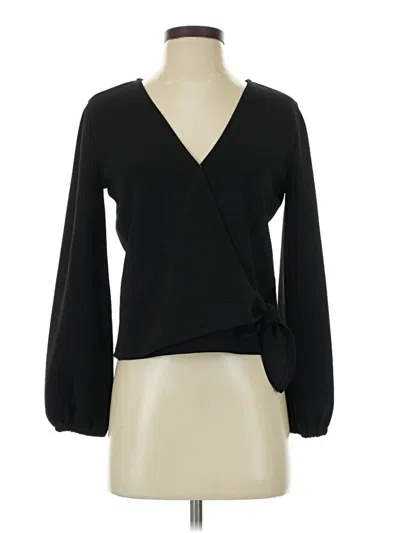 Pre-owned Texture & Thread Madewell Long Sleeve Blouse In Black