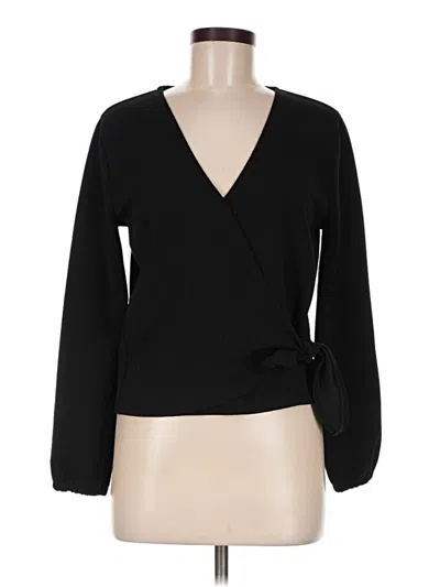 Pre-owned Texture & Thread Madewell Long Sleeve Blouse In Black