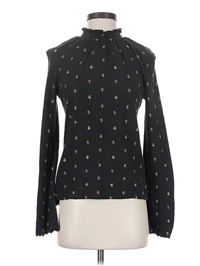 Pre-owned Texture & Thread Madewell Long Sleeve Blouse In Black