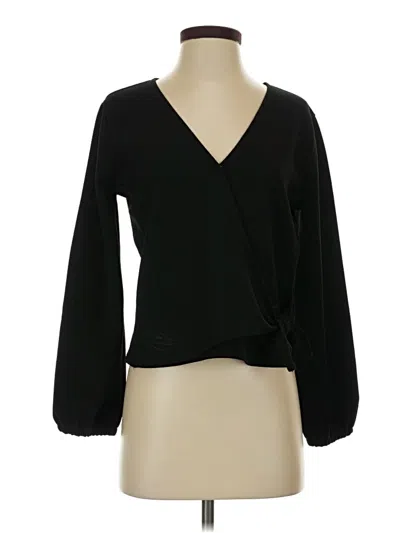 Pre-owned Texture & Thread Madewell Long Sleeve Blouse In Black