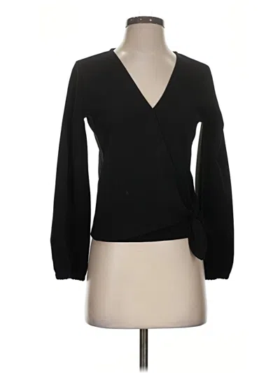 Pre-owned Texture & Thread Madewell Long Sleeve Blouse In Black