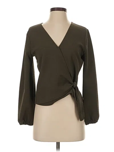 Pre-owned Texture & Thread Madewell Long Sleeve Blouse In Brown