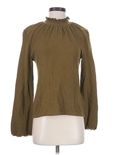 Pre-owned Texture & Thread Madewell Long Sleeve Blouse In Brown