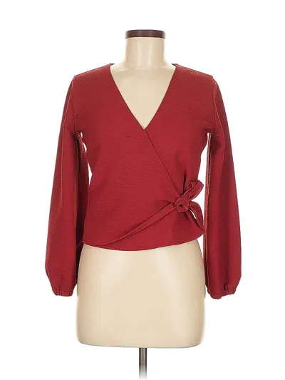 Pre-owned Texture & Thread Madewell Long Sleeve Blouse In Burgundy