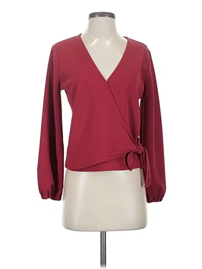 Pre-owned Texture & Thread Madewell Long Sleeve Blouse In Burgundy