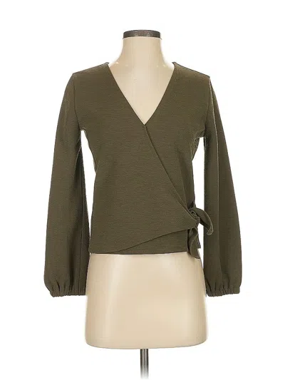 Pre-owned Texture & Thread Madewell Long Sleeve Blouse In Green