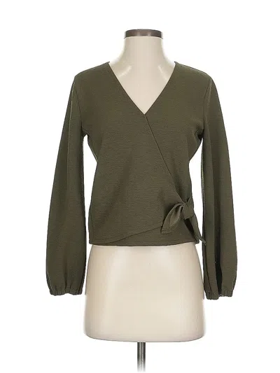 Pre-owned Texture & Thread Madewell Long Sleeve Blouse In Green