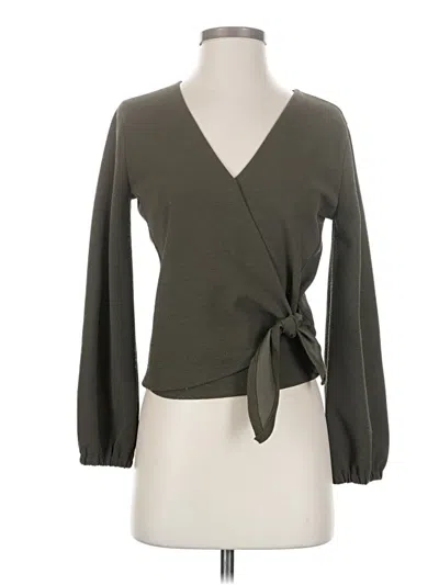 Pre-owned Texture & Thread Madewell Long Sleeve Blouse In Green