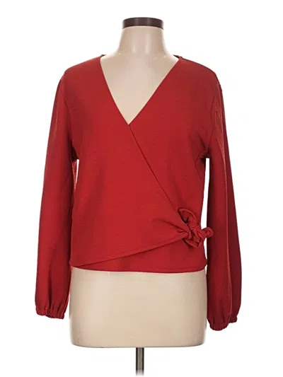 Pre-owned Texture & Thread Madewell Long Sleeve Blouse In Red