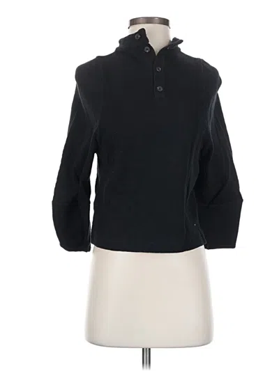 Pre-owned Texture & Thread Madewell Long Sleeve Polo Shirt In Black