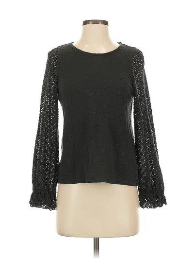Pre-owned Texture & Thread Madewell Long Sleeve Top Black Boatneck Tops