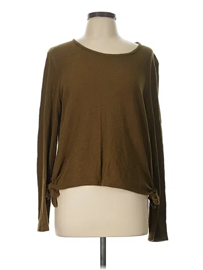 Pre-owned Texture & Thread Madewell Long Sleeve Top Brown Boatneck Tops