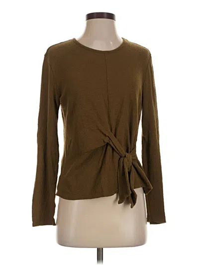 Pre-owned Texture & Thread Madewell Long Sleeve Top Brown Crew Neck Tops