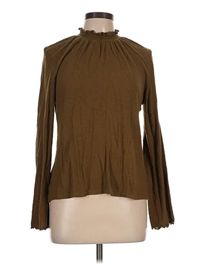 Pre-owned Texture & Thread Madewell Long Sleeve Top Brown Turtleneck Tops