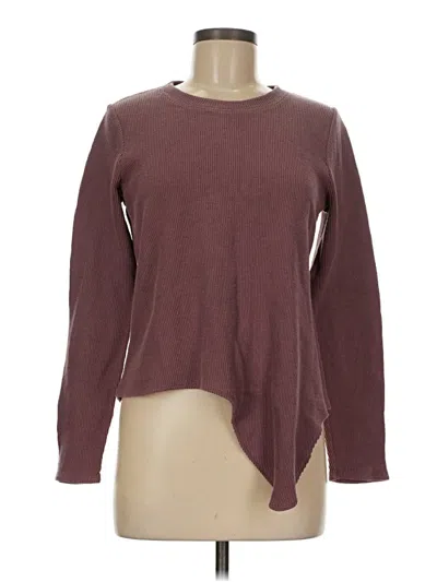 Pre-owned Texture & Thread Madewell Long Sleeve Top Burgundy Crew Neck Tops