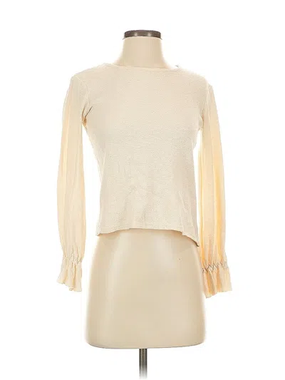 Pre-owned Texture & Thread Madewell Long Sleeve Top Ivory Turtleneck Tops In White
