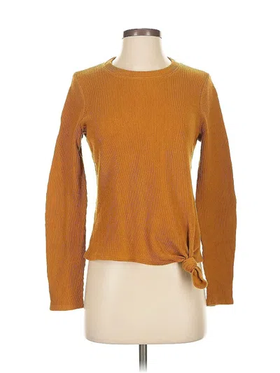 Pre-owned Texture & Thread Madewell Long Sleeve Top Orange Boatneck Tops