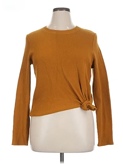 Pre-owned Texture & Thread Madewell Long Sleeve T-shirt In Brown