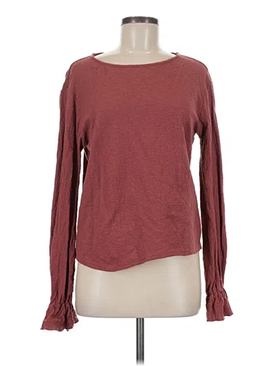 Pre-owned Texture & Thread Madewell Long Sleeve T-shirt In Burgundy