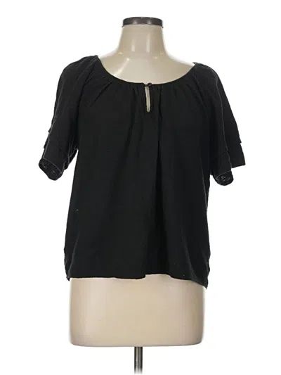Pre-owned Texture & Thread Madewell Short Sleeve Blouse In Black