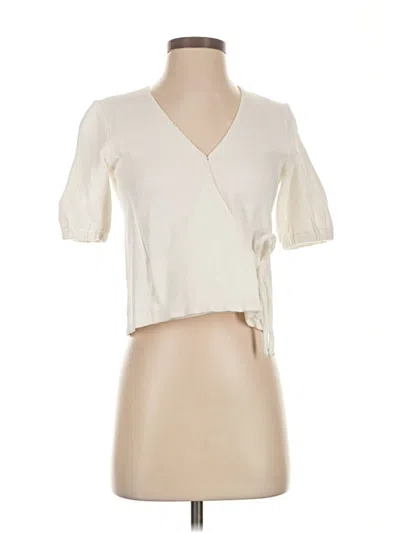 Pre-owned Texture & Thread Madewell Short Sleeve Blouse In Ivory