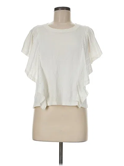 Pre-owned Texture & Thread Madewell Short Sleeve Blouse In Ivory