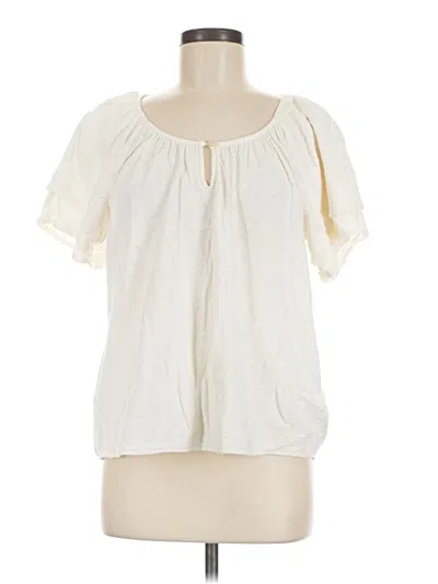 Pre-owned Texture & Thread Madewell Short Sleeve Blouse In Ivory
