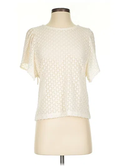 Pre-owned Texture & Thread Madewell Short Sleeve Blouse In Ivory