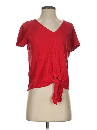 Pre-owned Texture & Thread Madewell Short Sleeve Blouse In Red