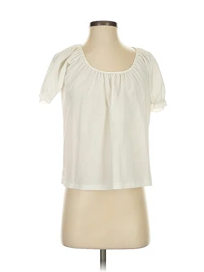 Pre-owned Texture & Thread Madewell Short Sleeve Blouse In White