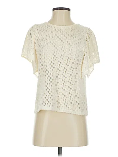 Pre-owned Texture & Thread Madewell Short Sleeve Blouse In White