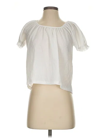 Pre-owned Texture & Thread Madewell Short Sleeve Blouse In White