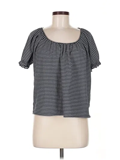 Pre-owned Texture & Thread Madewell Short Sleeve Top Black Square Neckline Tops