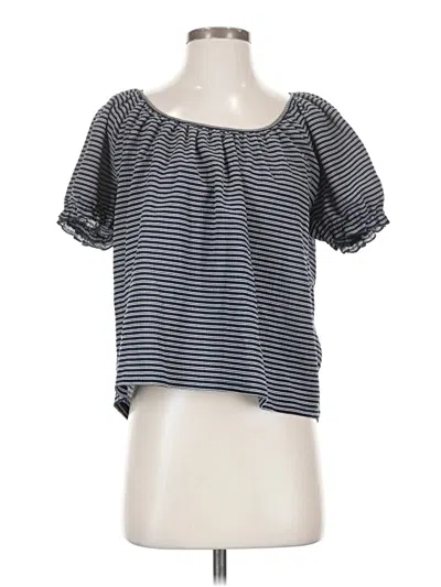 Pre-owned Texture & Thread Madewell Short Sleeve Top Black Square Neckline Tops