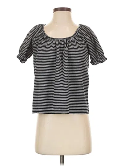 Pre-owned Texture & Thread Madewell Short Sleeve Top Black Square Neckline Tops