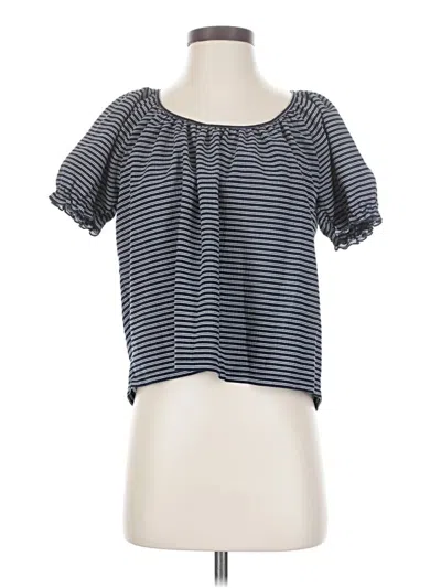Pre-owned Texture & Thread Madewell Short Sleeve Top Black Sweetheart Neckline Tops