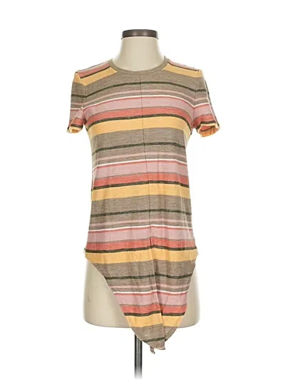 Pre-owned Texture & Thread Madewell Short Sleeve Top Brown Scoop Neck Tops