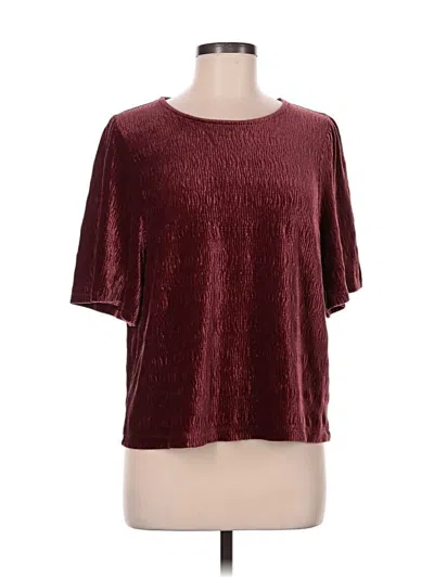 Pre-owned Texture & Thread Madewell Short Sleeve Top Burgundy Crew Neck Tops