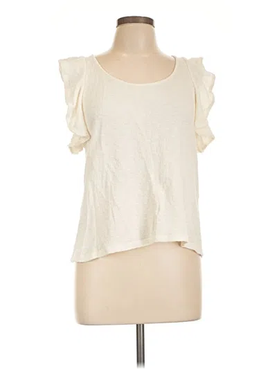 Pre-owned Texture & Thread Madewell Short Sleeve Top Ivory Scoop Neck Tops