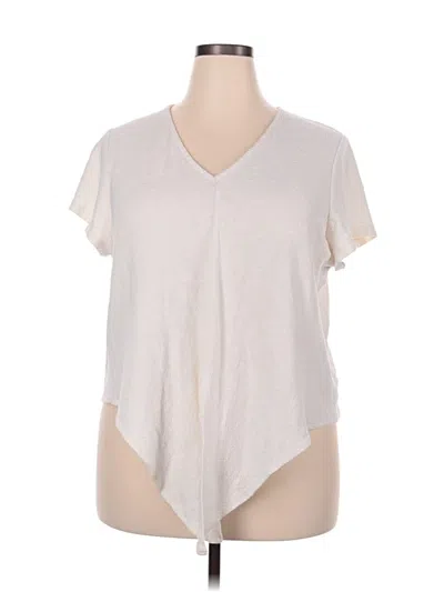 Pre-owned Texture & Thread Madewell Short Sleeve Top Ivory V-neck Tops