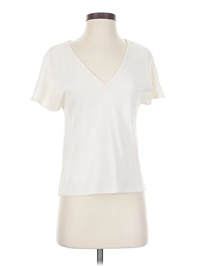 Pre-owned Texture & Thread Madewell Short Sleeve Top Ivory V-neck Tops