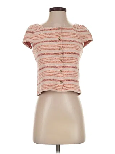 Pre-owned Texture & Thread Madewell Short Sleeve Top Orange Sweetheart Neckline Tops