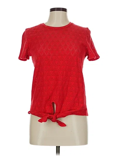 Pre-owned Texture & Thread Madewell Short Sleeve Top Red Keyhole Neckline Tops