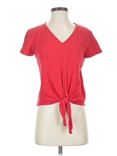 Pre-owned Texture & Thread Madewell Short Sleeve Top Red V-neck Tops