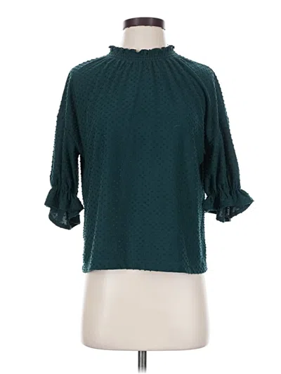 Pre-owned Texture & Thread Madewell Short Sleeve Turtleneck In Teal