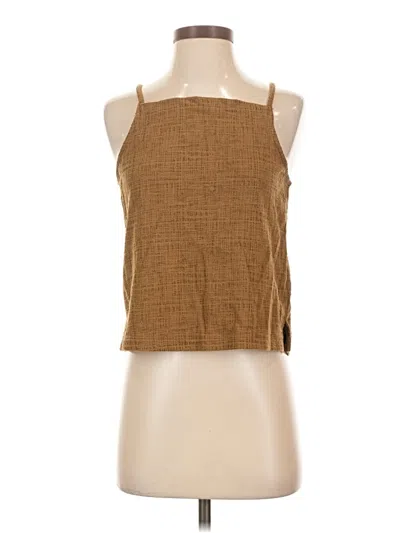 Pre-owned Texture & Thread Madewell Sleeveless Blouse In Brown