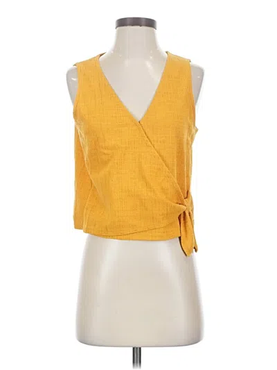 Pre-owned Texture & Thread Madewell Sleeveless Blouse In Yellow