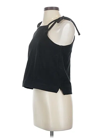 Pre-owned Texture & Thread Madewell Sleeveless Top Black Halter Neckline Tops
