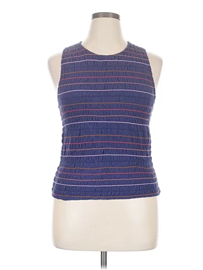 Pre-owned Texture & Thread Madewell Sleeveless Top Blue Halter Neckline Tops