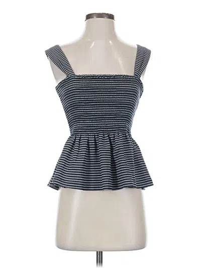 Pre-owned Texture & Thread Madewell Sleeveless Top Blue Sweetheart Neckline Tops